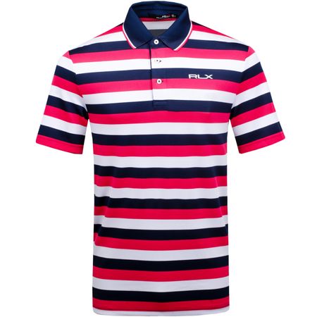 Polo Striped Tech Pique Polo Exotic Pink/Pure White/French Navy - AW18 Polo Ralph Lauren Picture