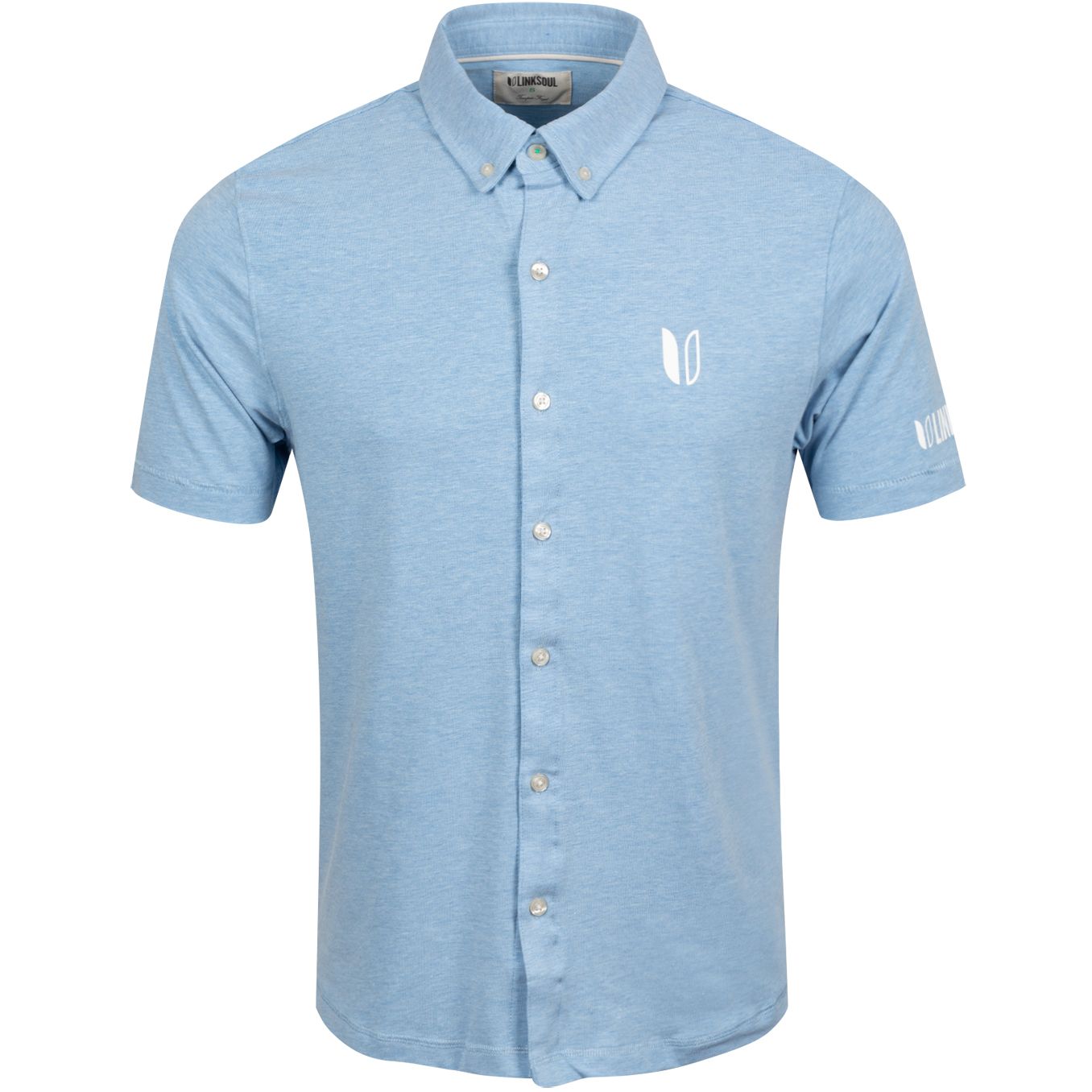Polo Dry Tech Stretch Full Button Polo Fountain Heather - AW19 Linksoul Picture