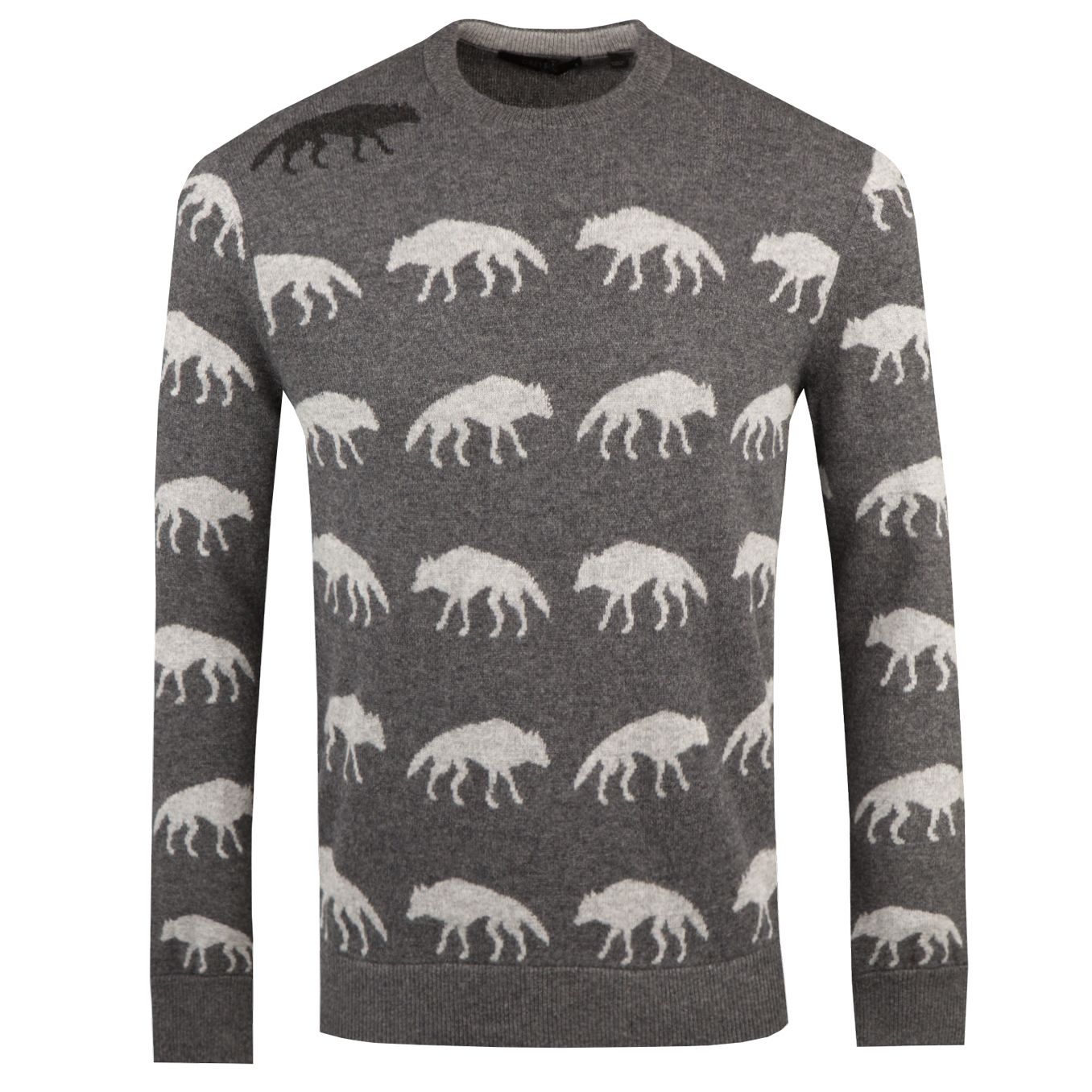 Hoodie Alpha Wolf Crewneck Sweater Grey Heather - AW18 Greyson Picture