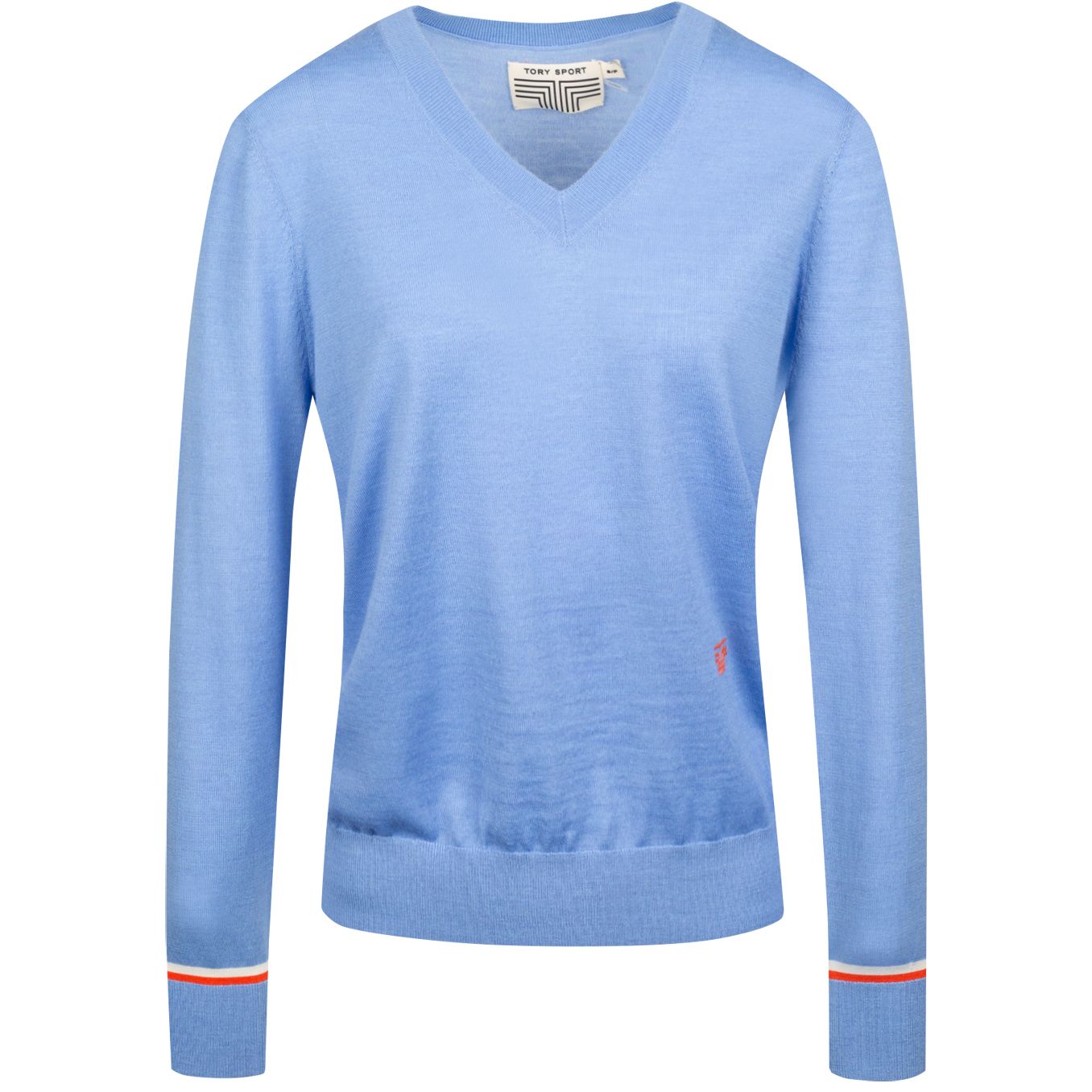 Hoodie Womens Performance Merino V-Neck Sweater Ace Blue Tory Sport Picture