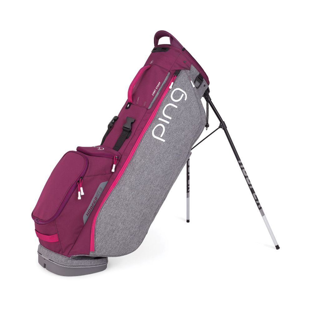 GolfBag Hoofer Lite - Heather Grey/Garnet/Magenta Ping Golf Picture