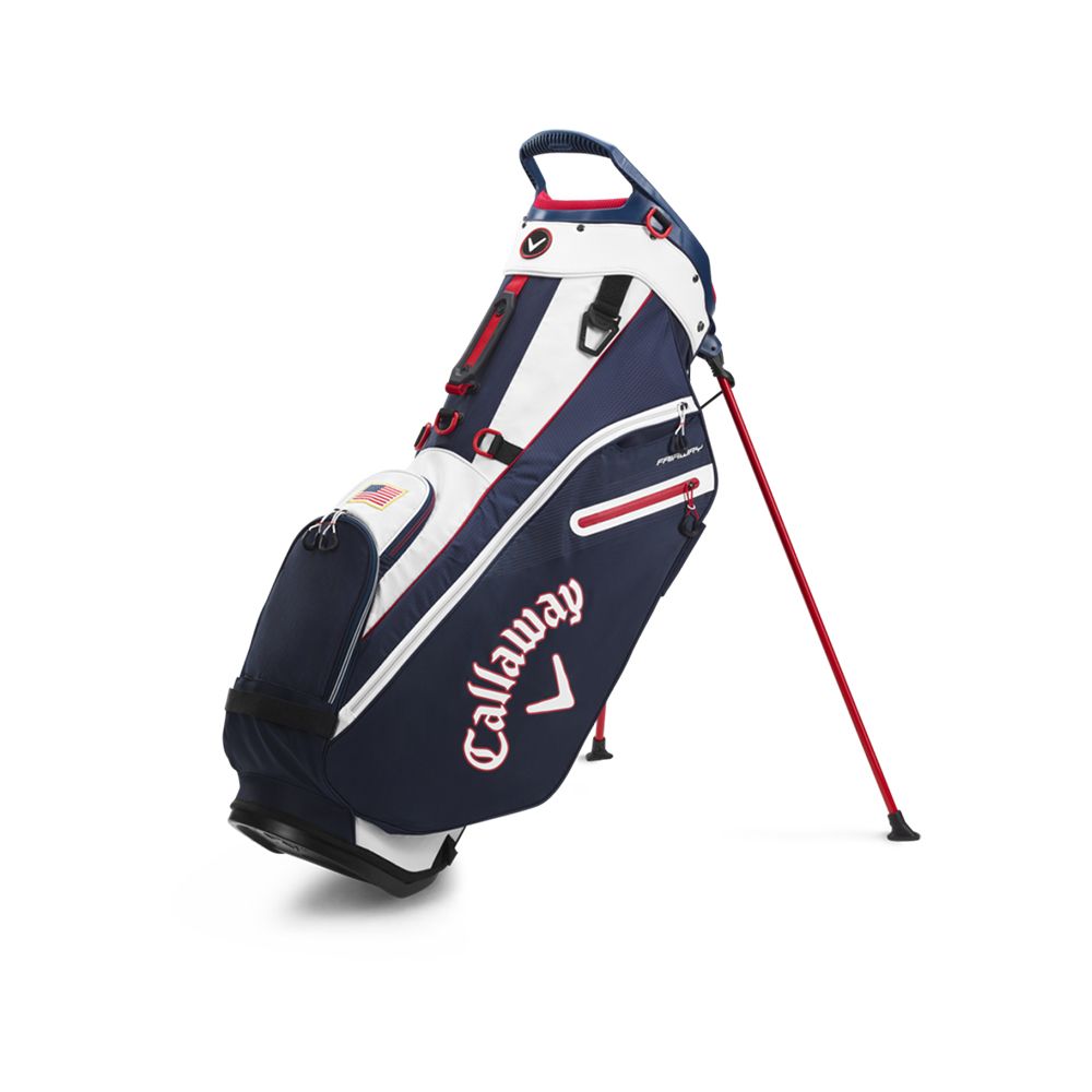 GolfBag Fairway Single Strap Stand Bag - Navy/Red Flag Callaway Golf Picture