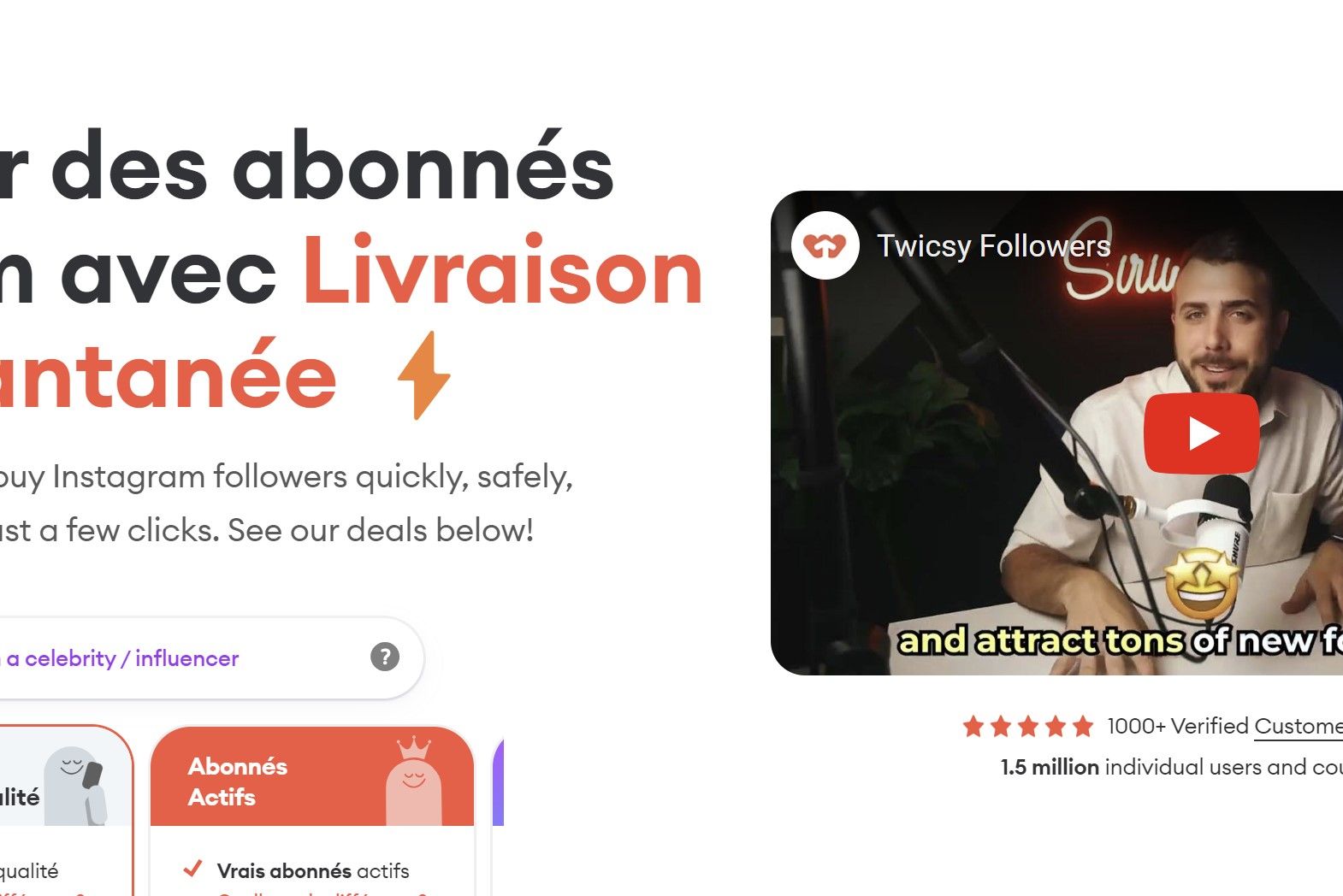 Acheter des abonnés Instagram sur Twicsy Cover Picture